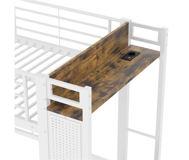 Cama alta para niños 95x227 Blanco