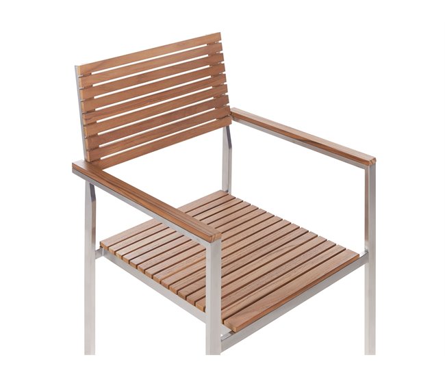 Beliani Conjunto de comedor VIAREGGIO Madera Clara