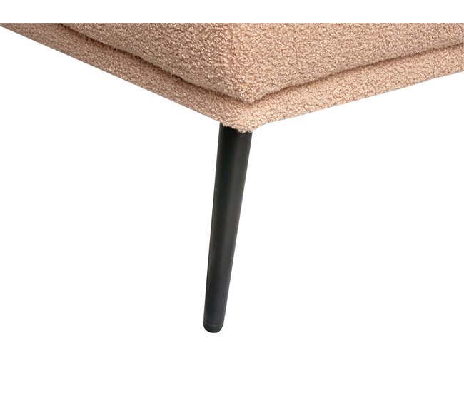 Beliani Chaise longue derecho Bouclé ARTHEZE Beige