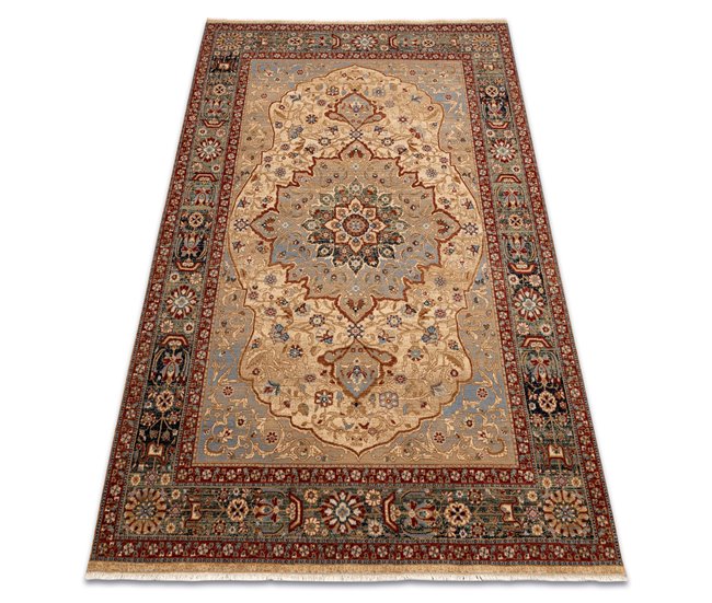 Alfombra KESHAN franjas Rosetón oriental 7519/53555 250x340 Marron