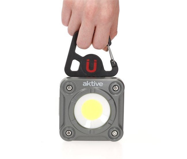 Aktive Foco LED portátil multiusos 3 posiciones c/cargador USB Gris