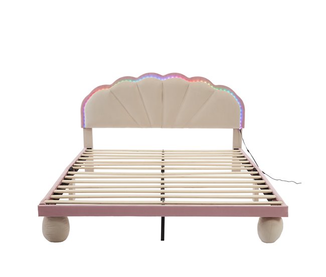 Cama infantil de terciopelo Rosa