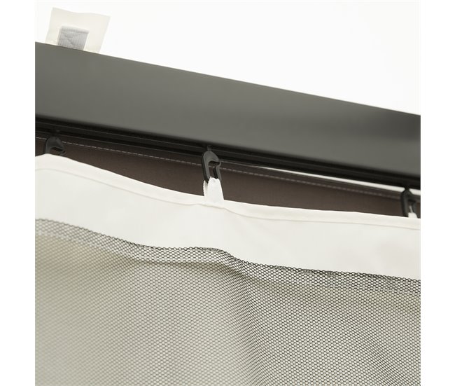 4 Paneles Laterales de Mosquitera para Carpa Poliéster, Nylon 352x0 Negro