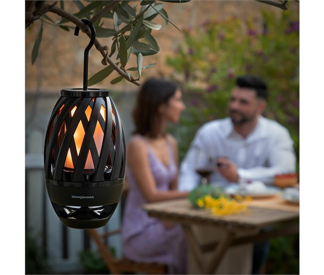Altavoz Inalámbrico con LED Efecto Llama Negro