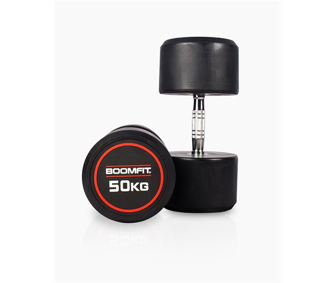 Mancuernas Redondas 50Kg (Pareja) - BOOMFIT Negro