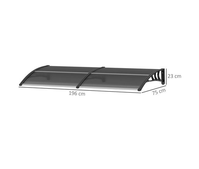 Marquesina Exterior Policarbonato Outsunny Negro