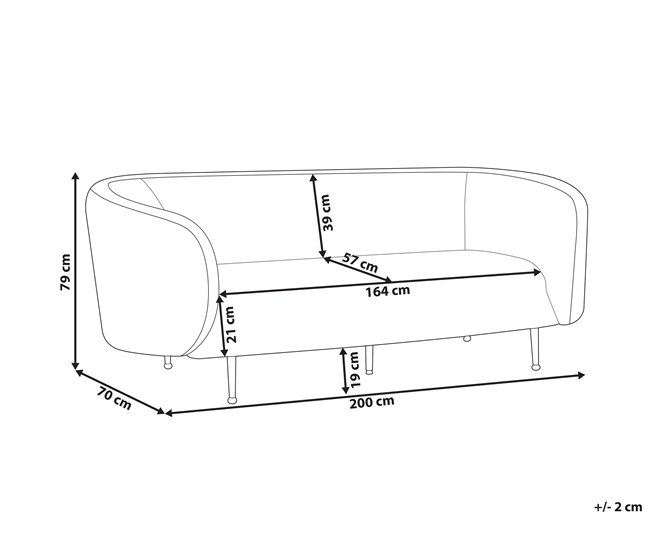 Beliani Sofá de 3 plazas Bouclé LOEN Blanco
