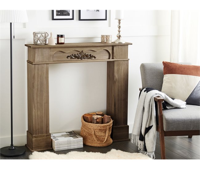 Beliani Repisa de la chimenea NARNIA Marron