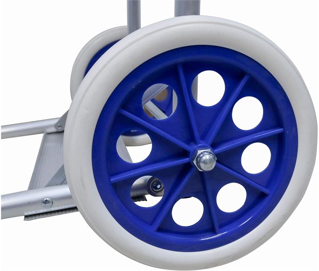 Carro de playa Porta Sillas Carrito Plegable Convertible Mesa Blanco