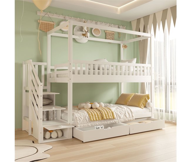 Cama litera 95x255 Blanco