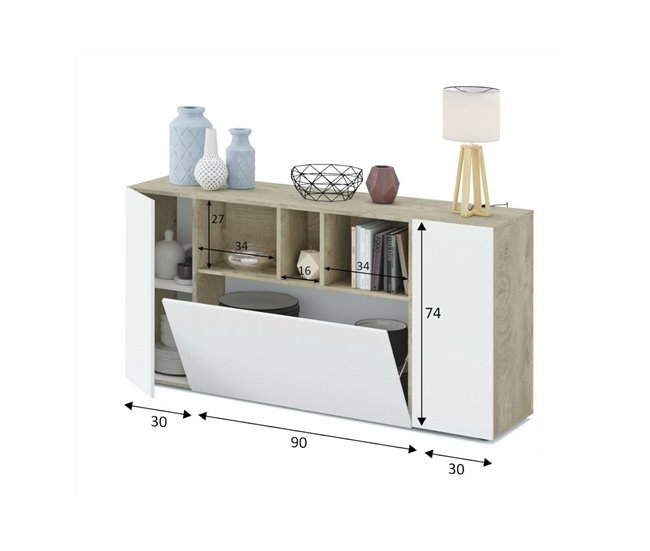 Aparador efecto madera 150 Blanco