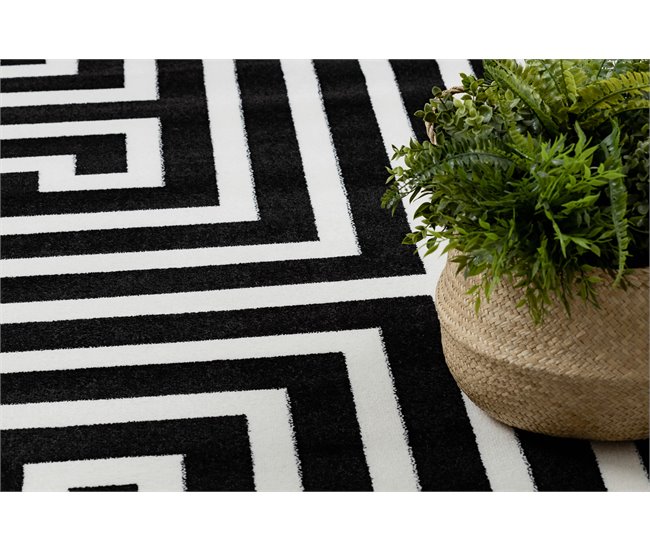 Alfombra HAMPTON Rich griego 200x290 Negro