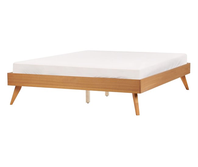Beliani Cama sin cabecero MDF BERRIC 148x202 Blanco
