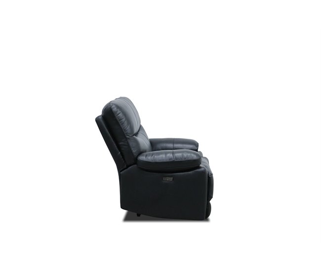 Sillón MASTER relax eléctrico de piel Negro
