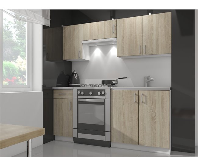 Armario de Cocina Independiente LIMA AKORD con estantes 60 Blanco/ Madera