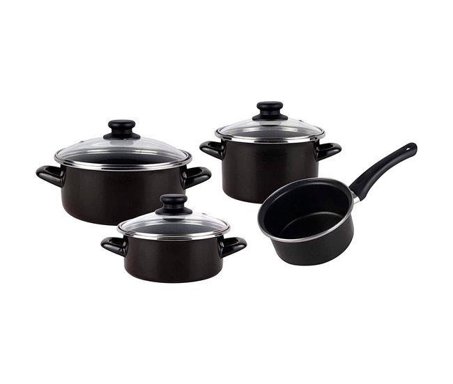 Magefesa Kenia Negra - Batería De Cocina 7 Piezas Negro