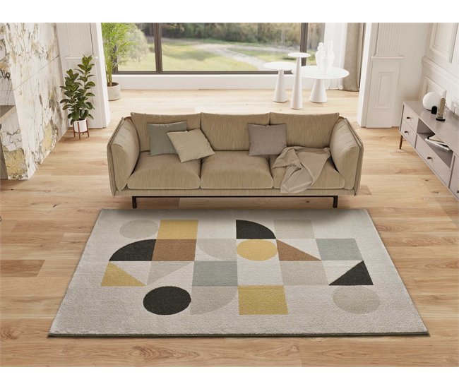 Alfombra diseños geométricos DOMUS - ATTICGO 120x170 Beige