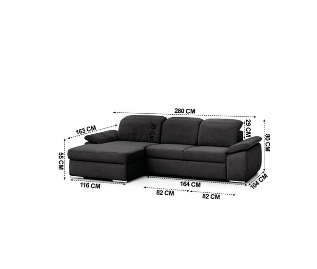 Chaise longue con cama MORIS Antracita