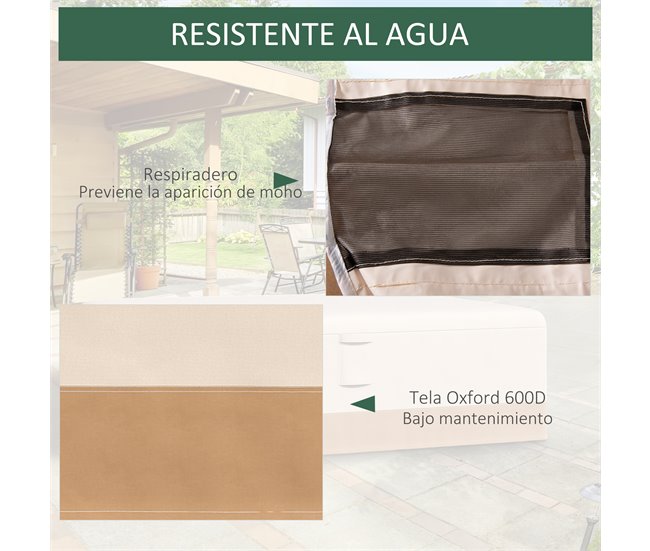 Funda Protectora para Muebles Tela Oxford 600D Outsunny 275x208 Beige