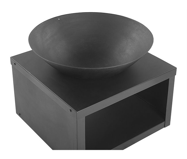 Beliani Fogón de madera TANARA Negro