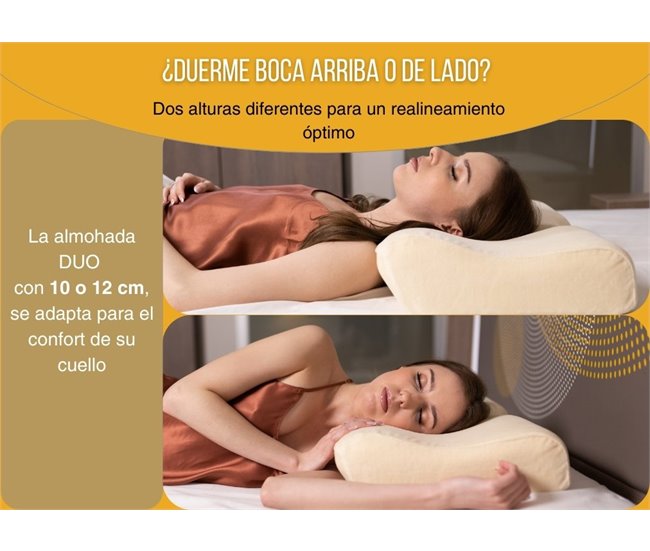 Almohada Ergonómica Cervical DUO con Funda de Bambú Blanco