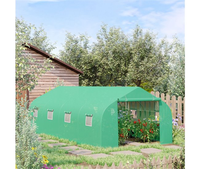 Invernadero de Jardín Acero, PE Outsunny Verde