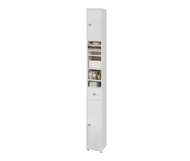 Mueble Columna de baño BZR34-W SoBuy Blanco