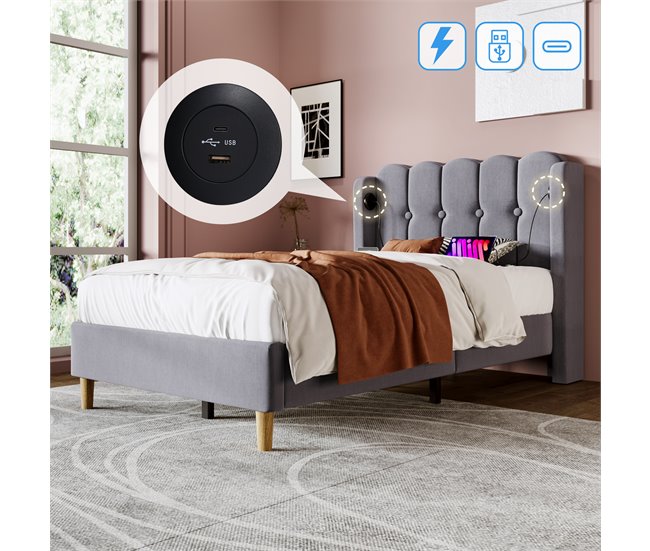 Camas individuales Gris