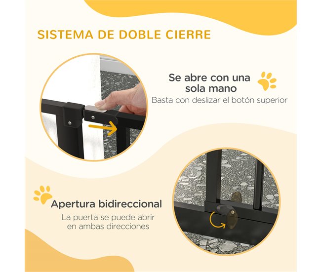 Barrera de Seguridad Acero, ABS PawHut Negro