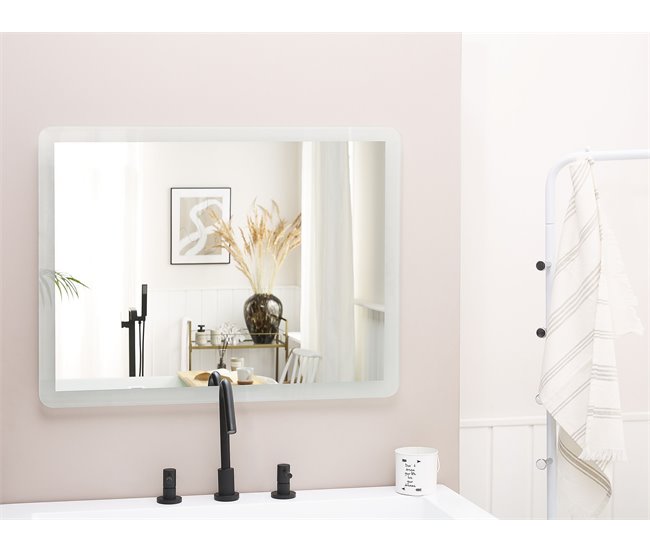 Beliani Espejo de baño CORROY Gris