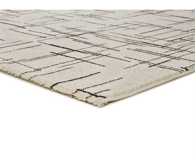 Alfombra abstracta en blanco y negro RETRO - ATTICGO 80x150 Blanco