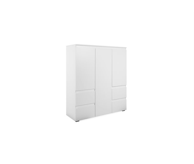 Aparador alto SKIPPER 3 puertas 4 cajones Blanco