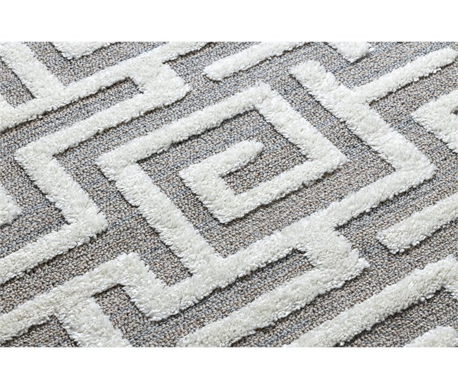 Alfombra MAROC P655 laberinto griego Franjas Bereber marroquí 180x270 Gris