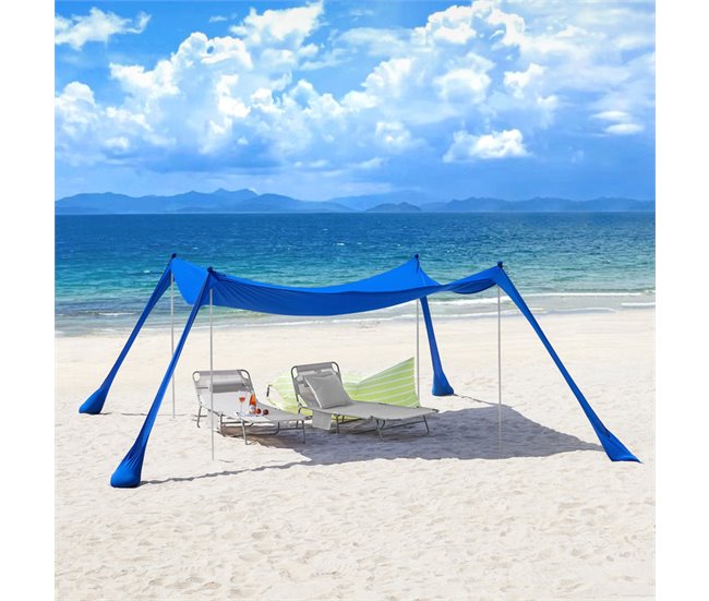 Tienda Carpas Para Playa Con Anclas De Bolsa SoBuy 400x400 Azul