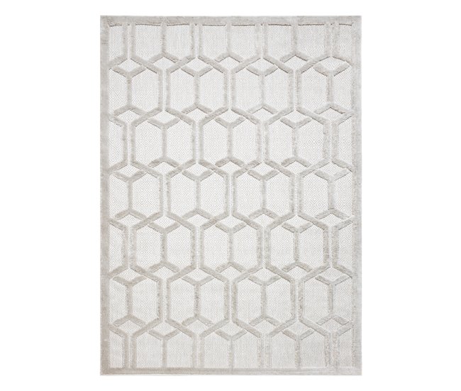 Alfombra SANTO sisal 58385 Ruta geométrica 120x170 Crema