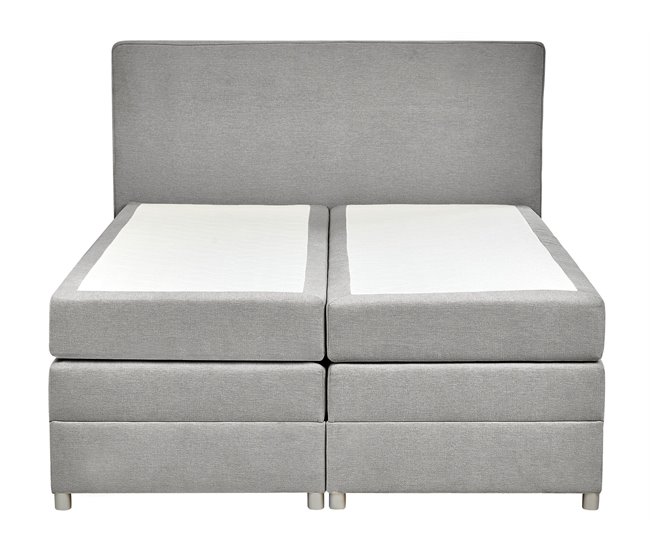 Beliani Cama continental Poliéster MINISTER 168x209 Gris Claro