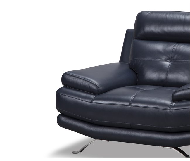 Sillón de piel HAWAI Azul Marino