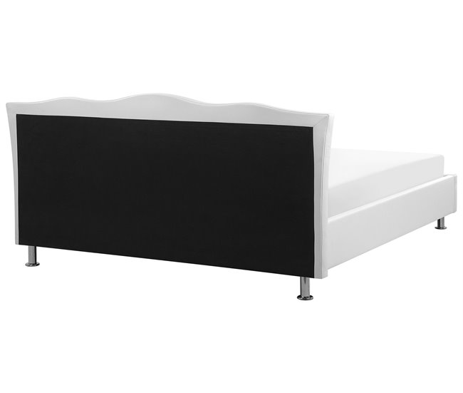 Beliani Cama con somier Piel sintética METZ 209x215 Blanco