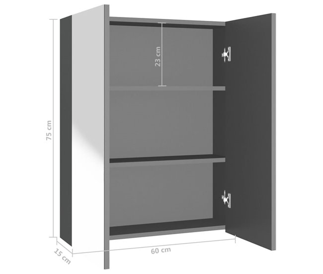 Armario Con Espejo 60 Antracita