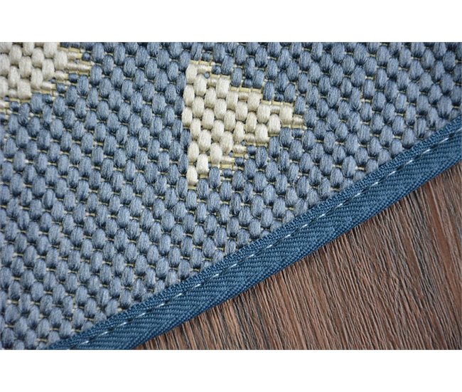 Alfombra de cuerda sisal FLAT círculo Vidriero 120x120 Azul