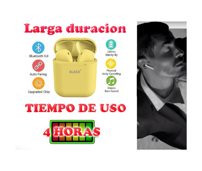 INPOD Auriculares True Wireless Amarillo
