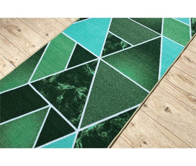 Alfombra antideslizante TRÓJKĄTY triángulos 110x1100 Verde