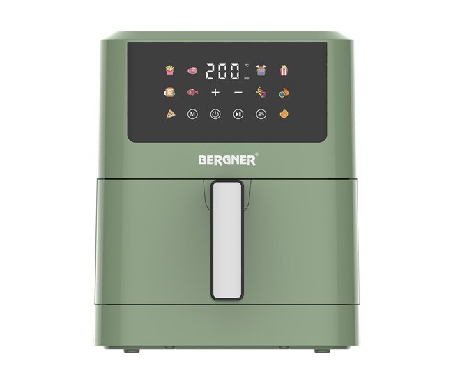 Bergner Midnight Freidora de aire - 10 programas de cocción Verde