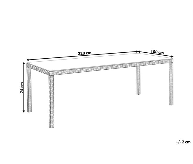 Beliani Mesa de jardín ITALY 100x220 Blanco