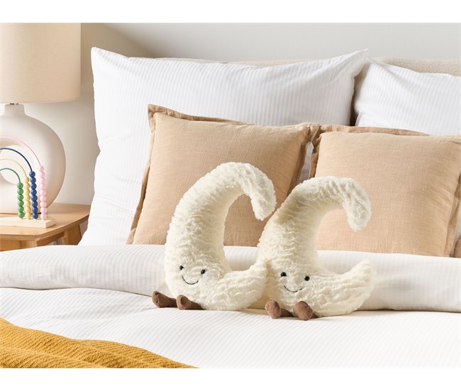 Beliani Cojín decorativo MOONLIGHTER Blanco/ Beige