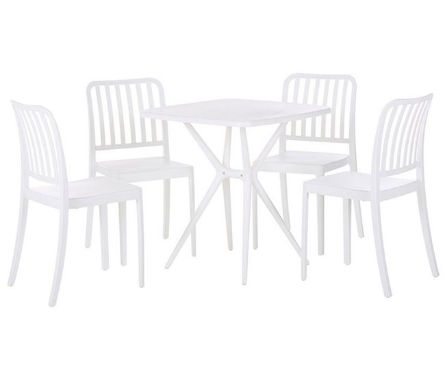 Beliani Conjunto de comedor SERSALE Blanco