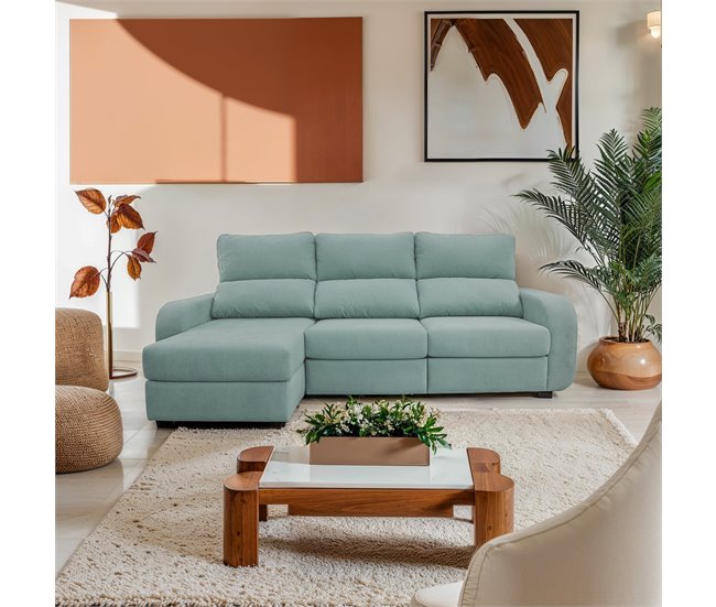 Chaise longue convertible en cama tela APRIL Verde