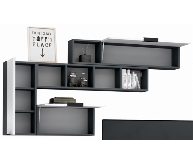 Compacto TV STONE blanco y gris 280cm Blanco