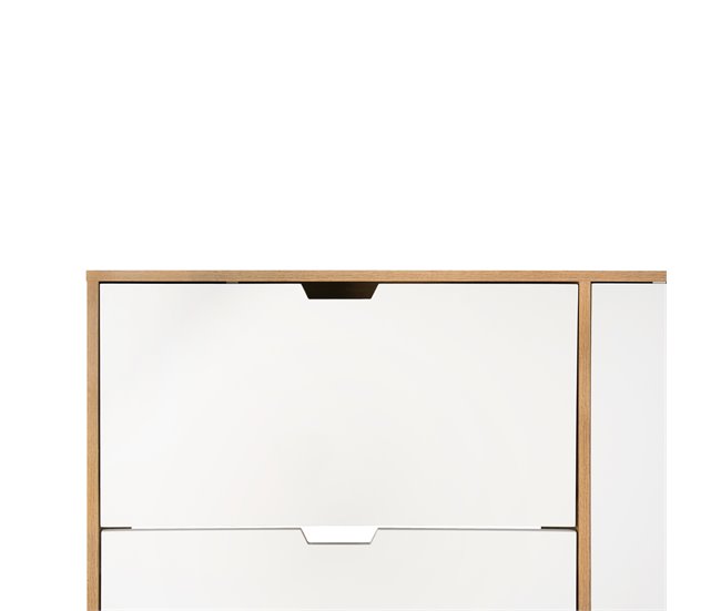 Zapatero MONTBLANC 112x105x23,5cm color roble y blanco Blanco