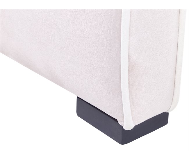 Beliani Cama con somier Terciopelo TEENIE Rosa Talco